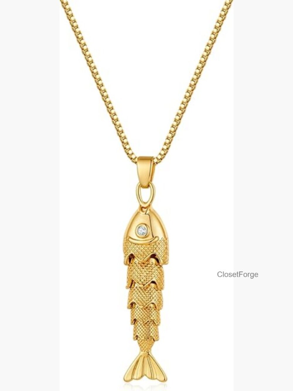 Gold Plated Fish Pendant Necklace Dainty Ocean Charm Adjustable Lobster Clasp